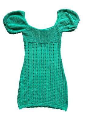 Green crochet dress